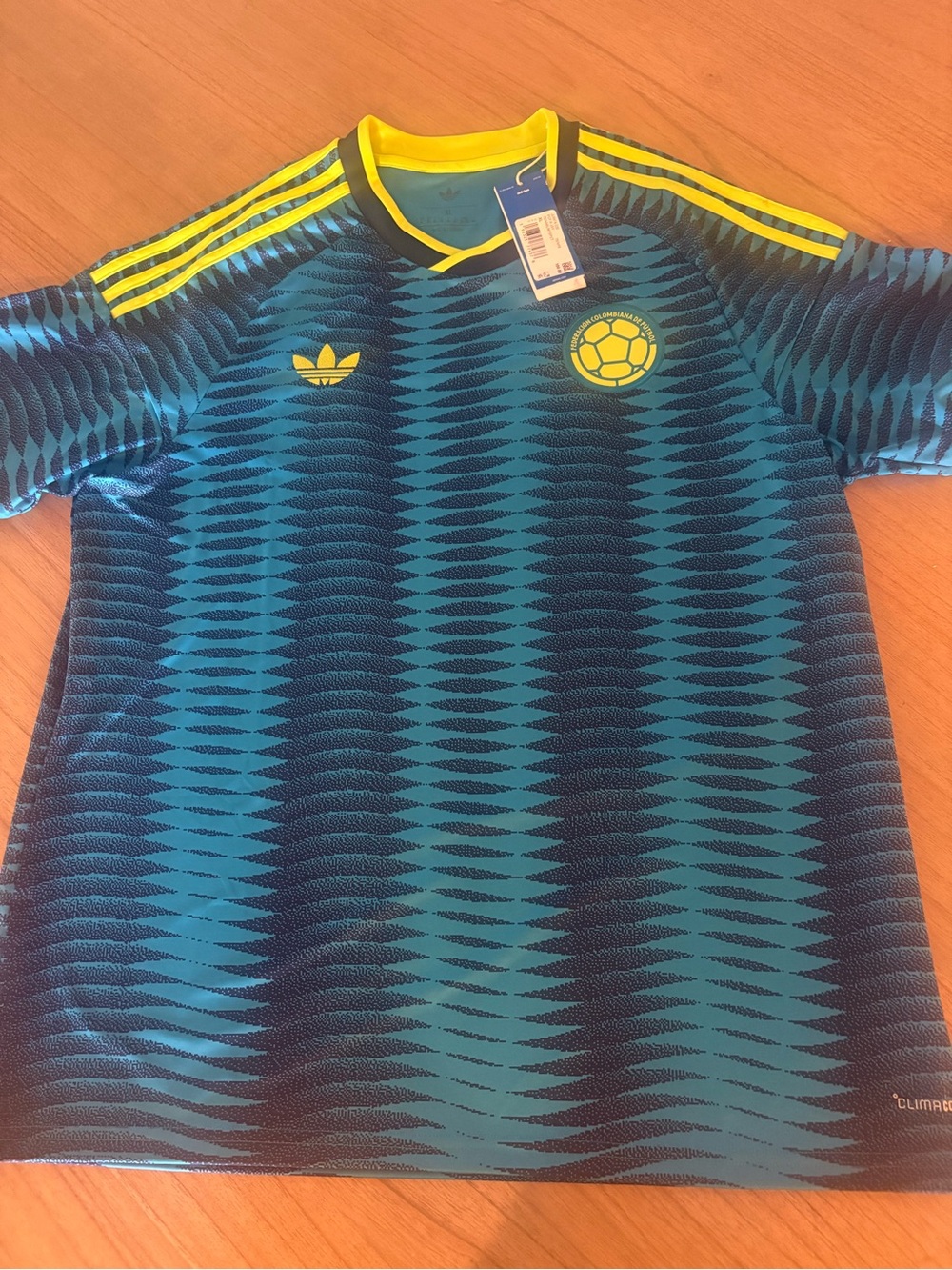 adidas Colombia National Team Soccer Jersey Blue/Yellow Men's XL NWT